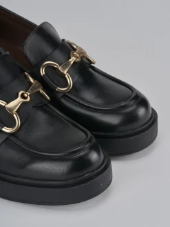 Mocassini tacco 4cm pelle nero