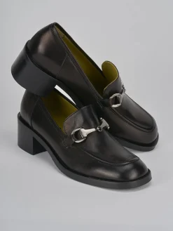 Mocassini tacco 5cm pelle nero