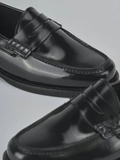 Mocassini tacco 1cm pelle nero