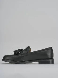 Mocassini tacco 2cm pelle nero