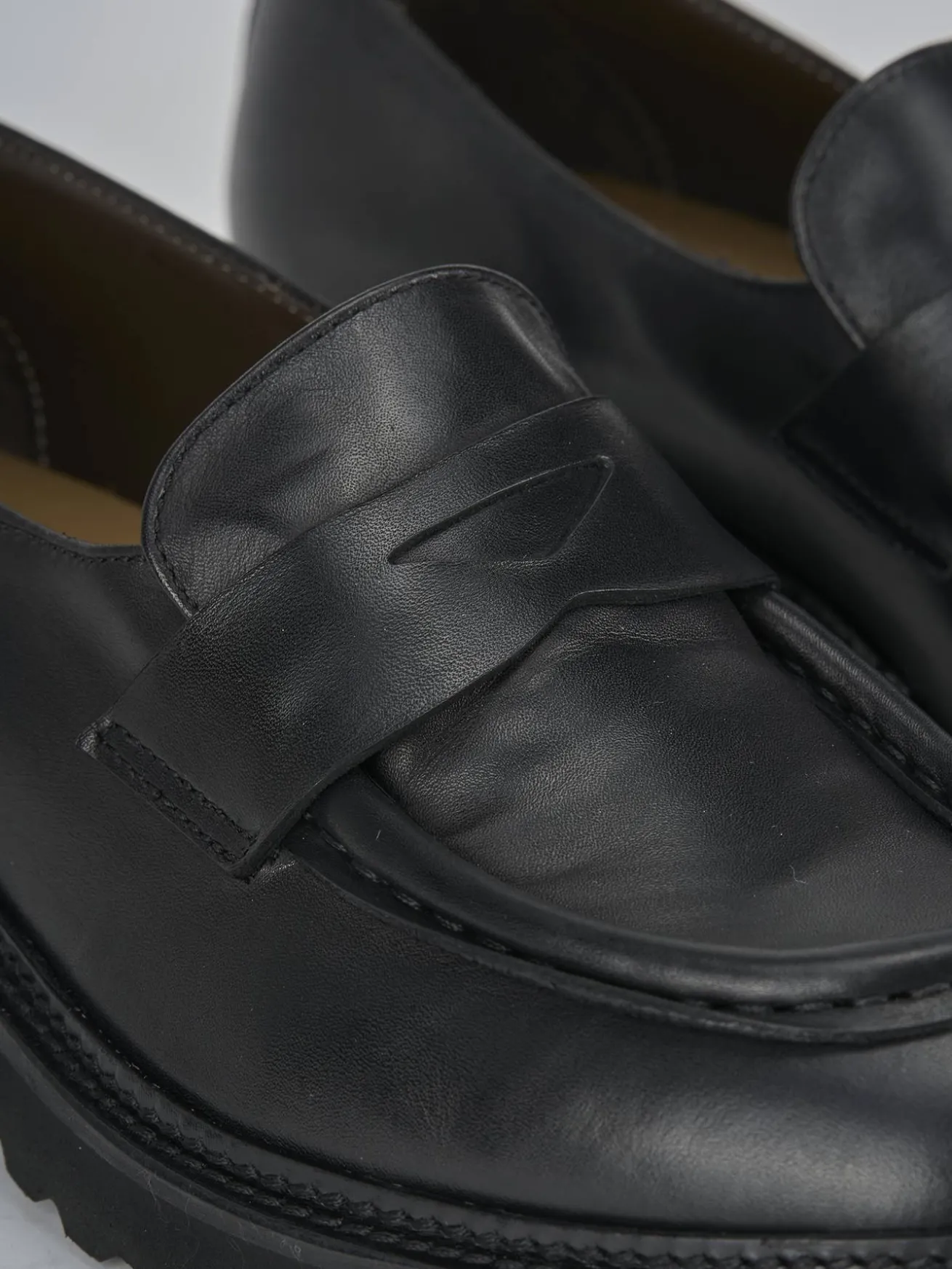 Mocassini tacco 2cm pelle nero