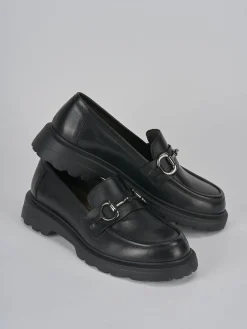 Mocassini tacco 3cm pelle nero