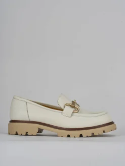 Mocassini tacco 2cm pelle bianco