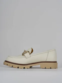 Mocassini tacco 2cm pelle bianco