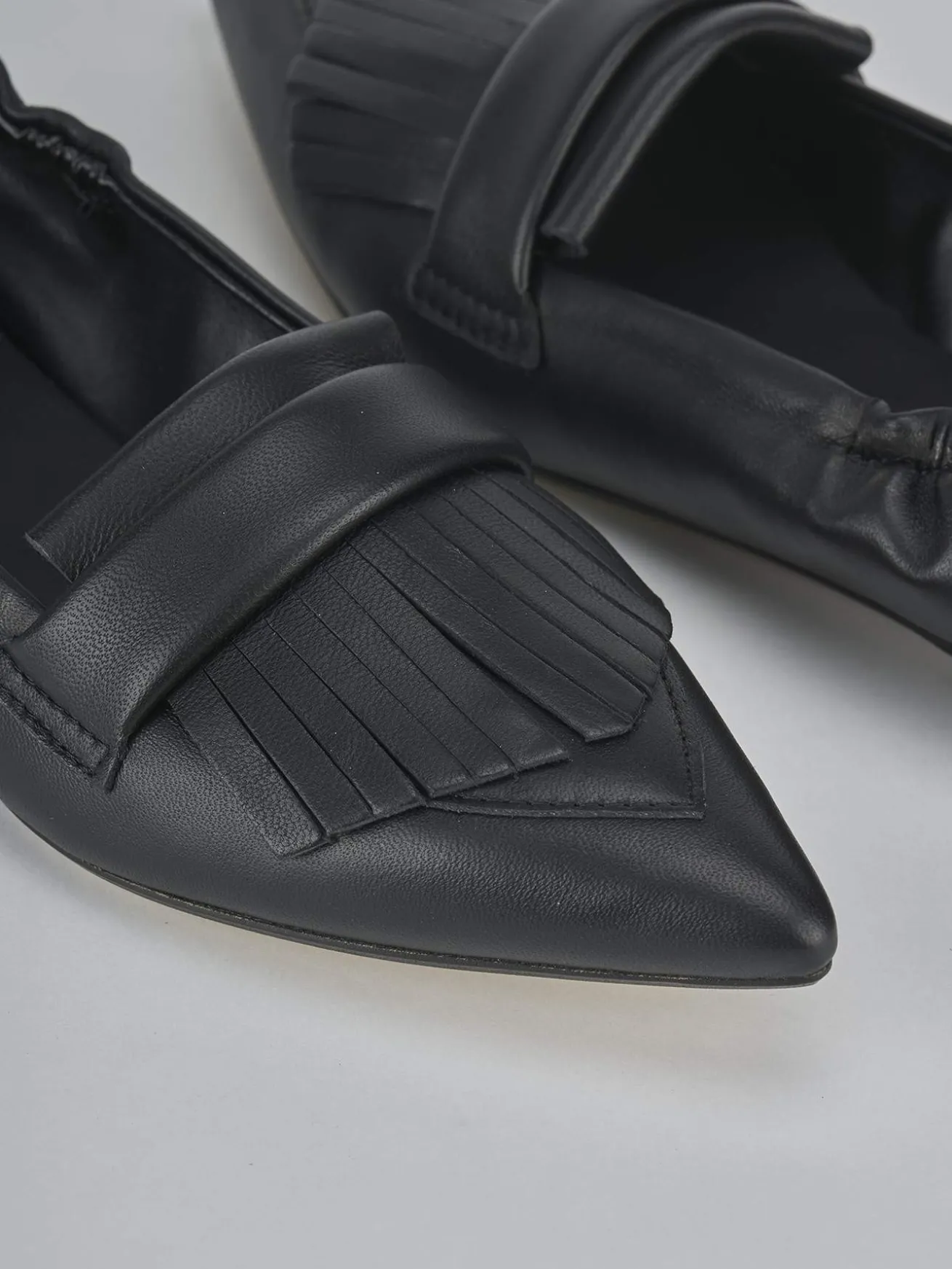 Mocassini tacco 1cm pelle nero