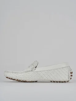 Mocassini tacco 1cm pelle bianco