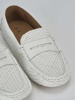 Mocassini tacco 1cm pelle bianco