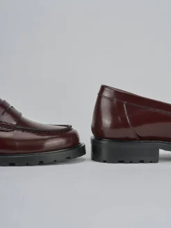 Mocassini tacco 3cm pelle bordo'