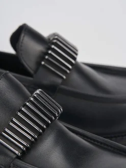 Mocassini tacco 2cm pelle nero