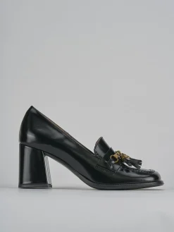 Mocassini tacco 8cm pelle nero