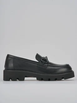 Mocassini tacco 3cm pelle nero