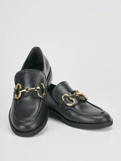 Mocassini tacco 1cm pelle nero