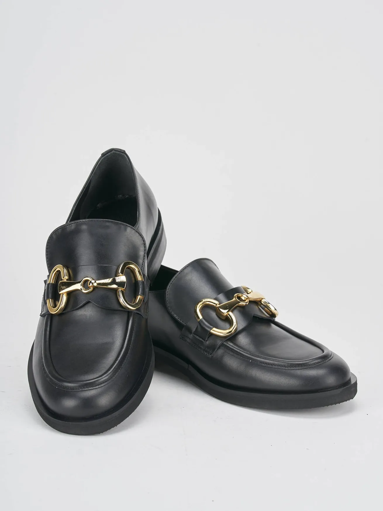 Mocassini tacco 1cm pelle nero