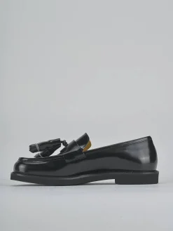 Mocassini tacco 3cm pelle nero