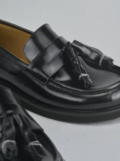 Mocassini tacco 3cm pelle nero