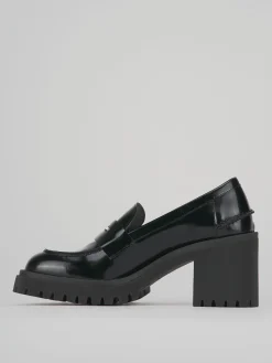 Mocassini tacco 6cm pelle nero