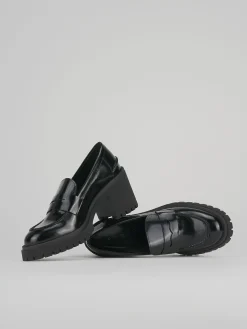 Mocassini tacco 6cm pelle nero