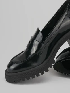 Mocassini tacco 6cm pelle nero