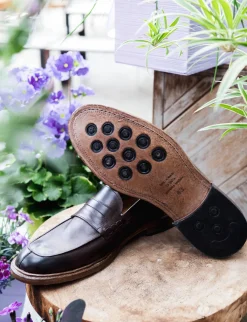 Mocassini tacco 1cm pelle testa