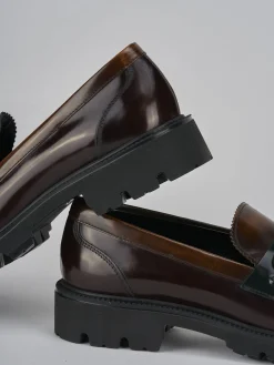 Mocassini tacco 2cm pelle testa