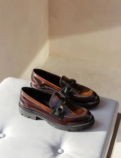 Mocassini tacco 2cm pelle testa