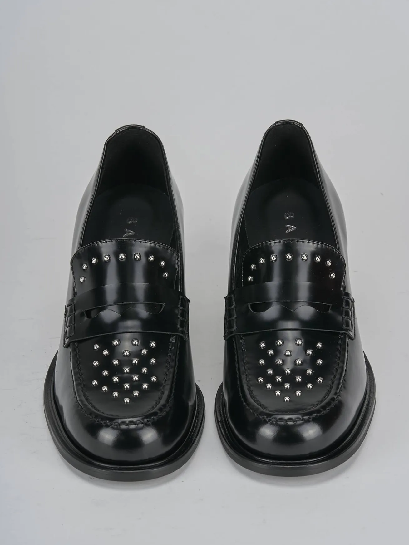 Mocassini tacco 7cm pelle nero