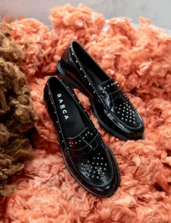 Mocassini tacco 7cm pelle nero