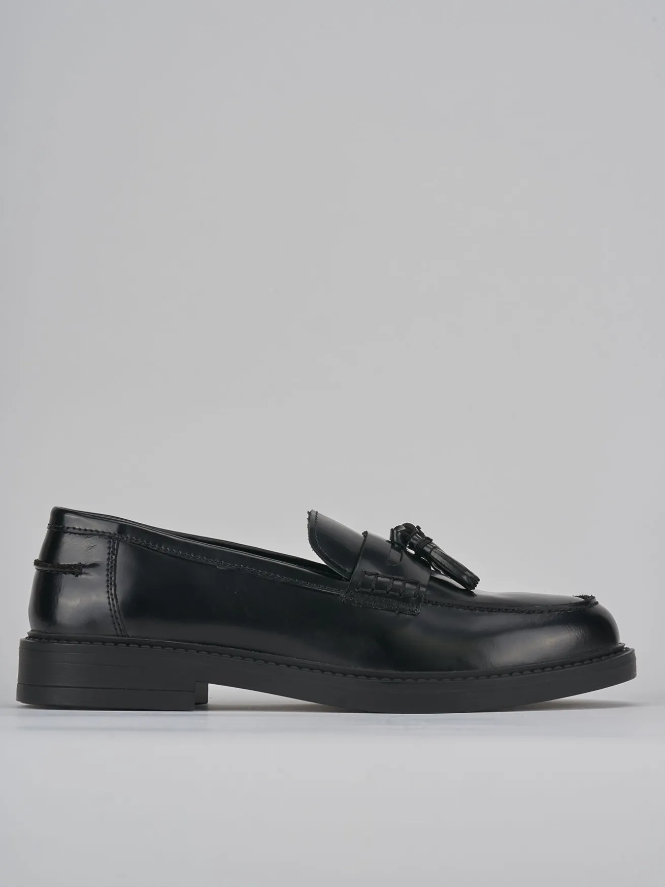 Mocassini tacco 1cm pelle nero