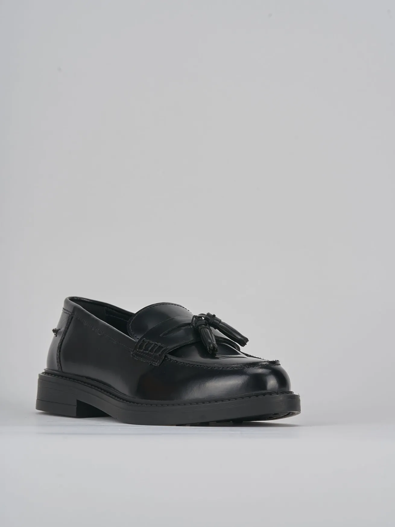 Mocassini tacco 1cm pelle nero