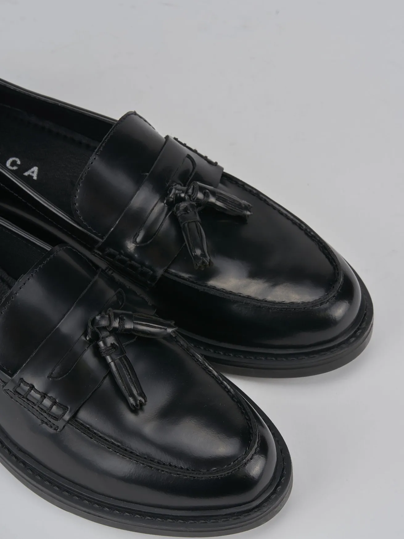 Mocassini tacco 1cm pelle nero