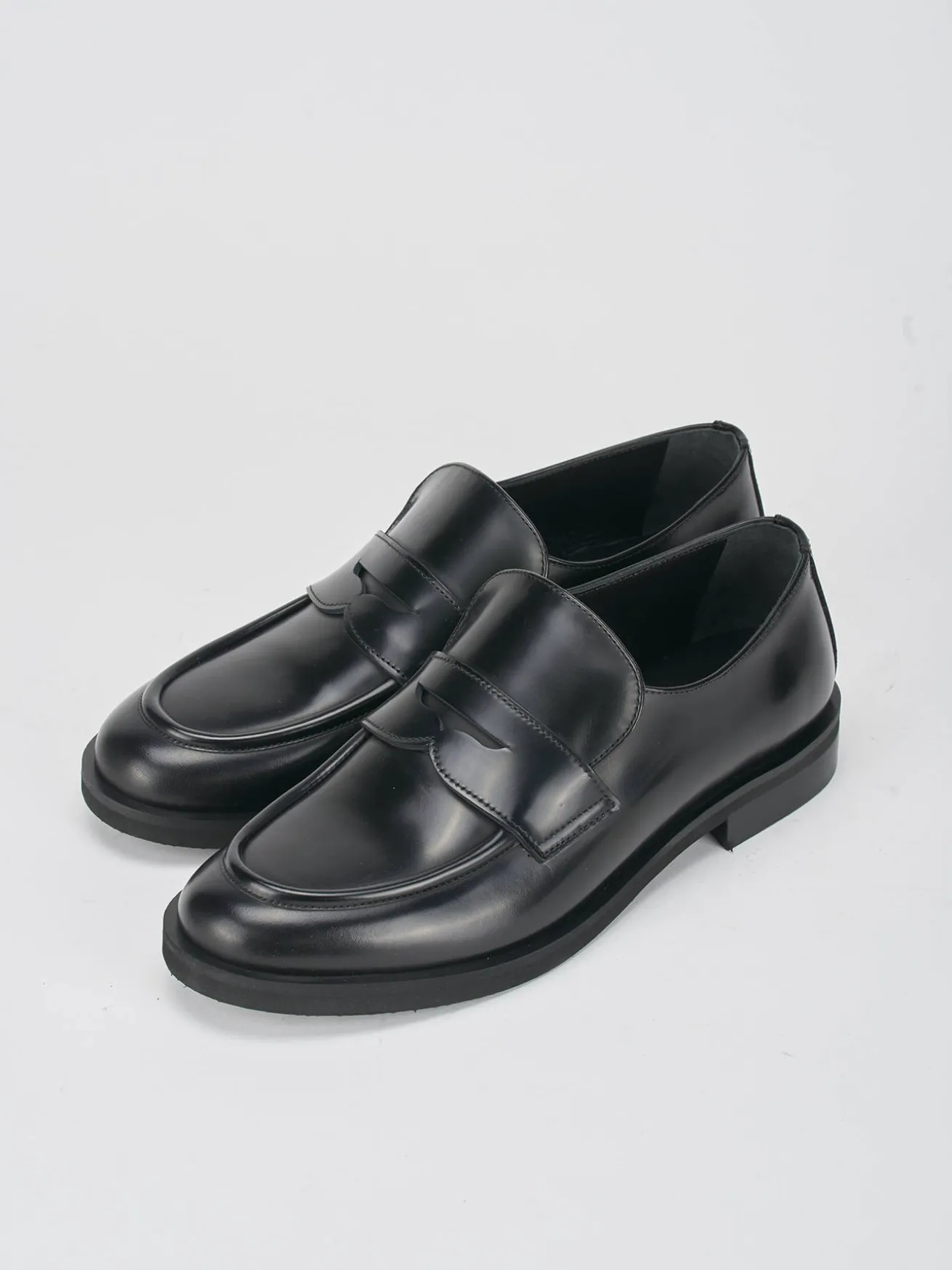 Mocassini tacco 2cm pelle nero