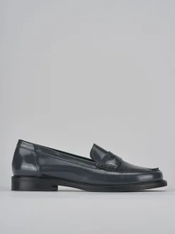 Mocassini tacco 2cm pelle grigio