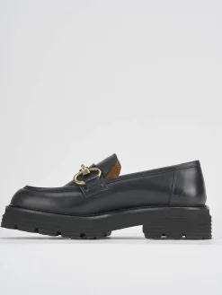 Mocassini tacco 2cm pelle nero