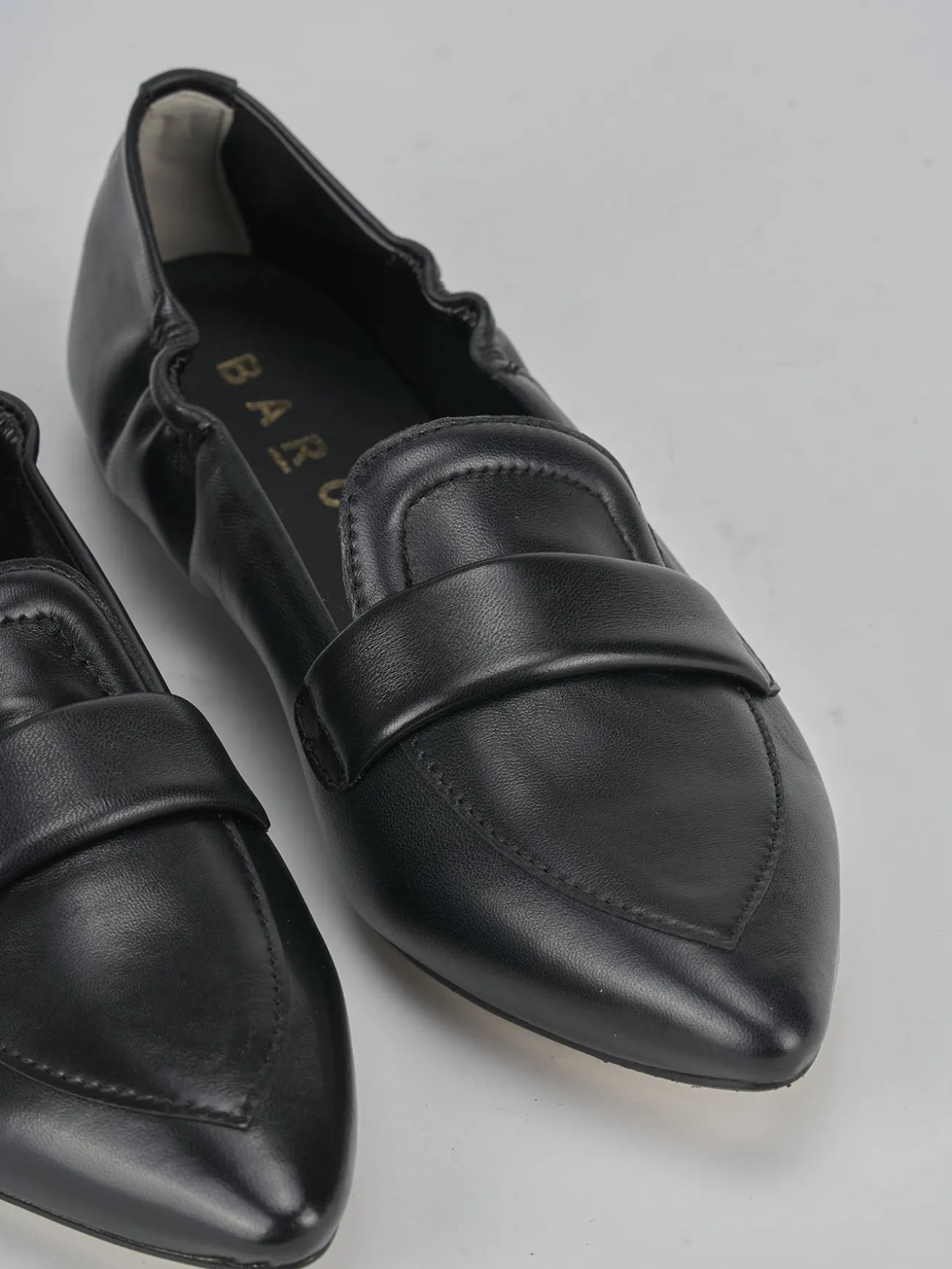 Mocassini tacco 1cm pelle nero