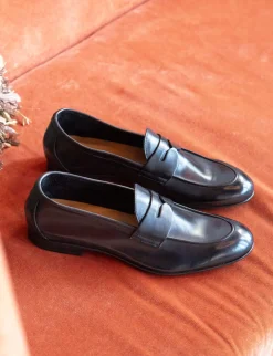 Mocassini tacco 1cm pelle nero