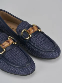 Mocassini tacco 1cm pelle blu