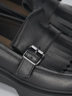 Mocassini tacco 3cm pelle nero