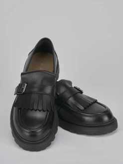 Mocassini tacco 3cm pelle nero