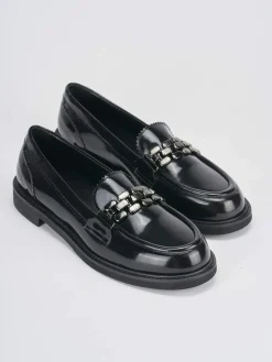 Mocassini tacco 2cm pelle nero