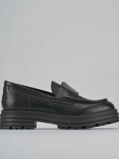 Mocassini tacco 2cm pelle nero