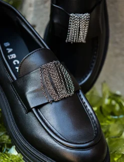 Mocassini tacco 2cm pelle nero