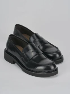 Mocassini tacco 3cm pelle nero