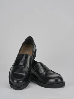 Mocassini tacco 3cm pelle nero