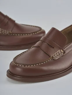 Mocassini tacco 1cm pelle testa