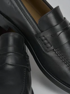 Mocassini tacco 2cm pelle nero