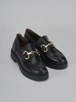 Mocassini tacco 1cm pelle nero