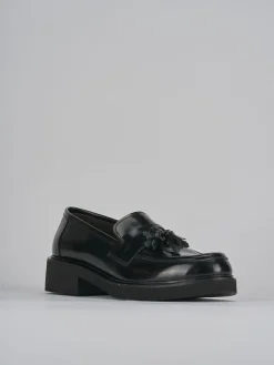 Mocassini tacco 3cm pelle nero