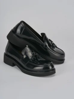 Mocassini tacco 3cm pelle nero