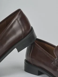 Mocassini tacco 2cm pelle testa