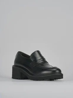 Mocassini tacco 5cm pelle nero